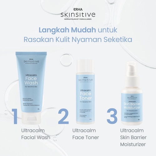 ERHA Skinsitive Ultracalm Face Wash + Toner - Sabun Muka &amp; Toner Kulit Sensitif