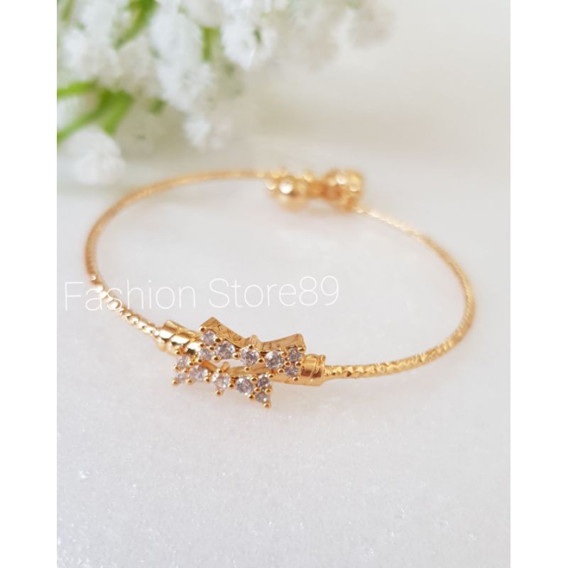 Gelang Bangle Dewasa Anak Import yaxiya xuping double pita fullmata impor lapis emas 18k