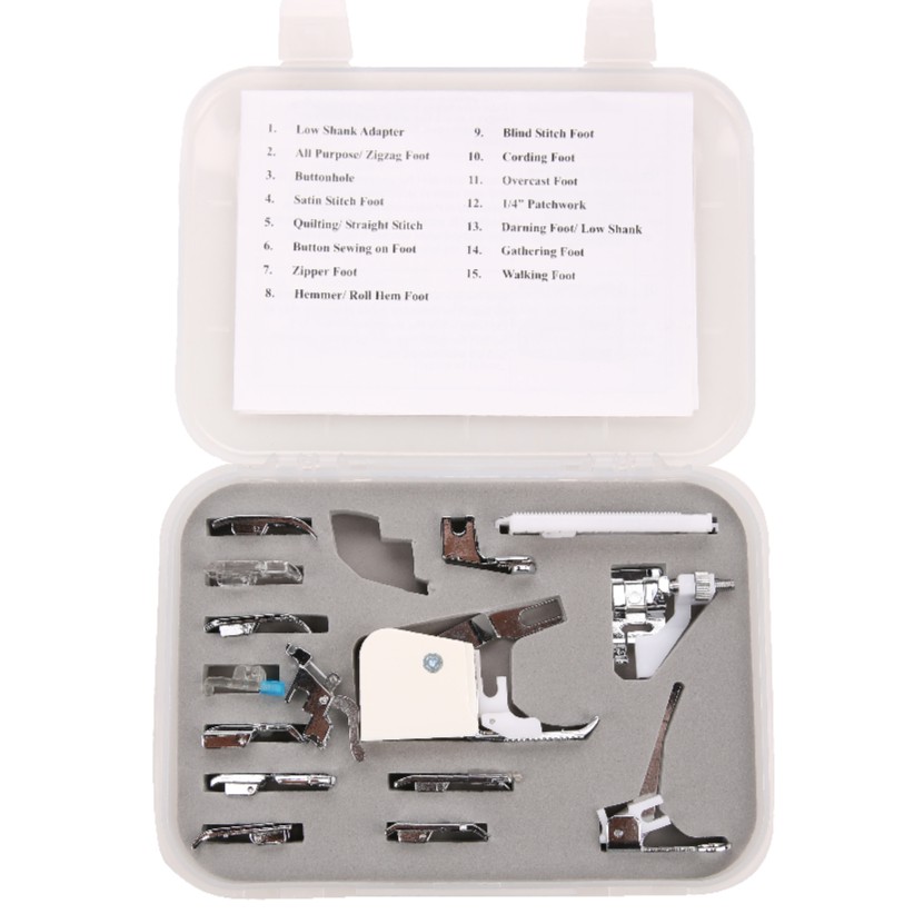 Sepatu Set isi 15 Jenis Sepatu Jahit untuk Mesin Jahit Portable - CY 015 Presser Foot Set