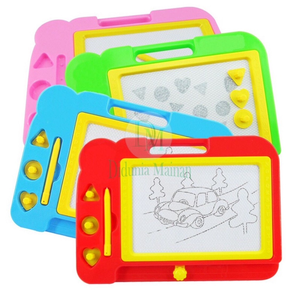 Mainan Edukasi Anak Laki Laki Perempuan Papan Tulis Drawing White Board Mini Magnet