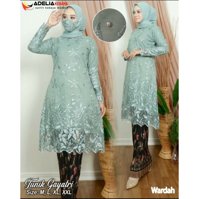 SET TUNIK GAYATRI / KEBAYA MODERN / KEBAYA BRUKAT / OUTFIT BAJU PESTA KEKINIAN / ADEL