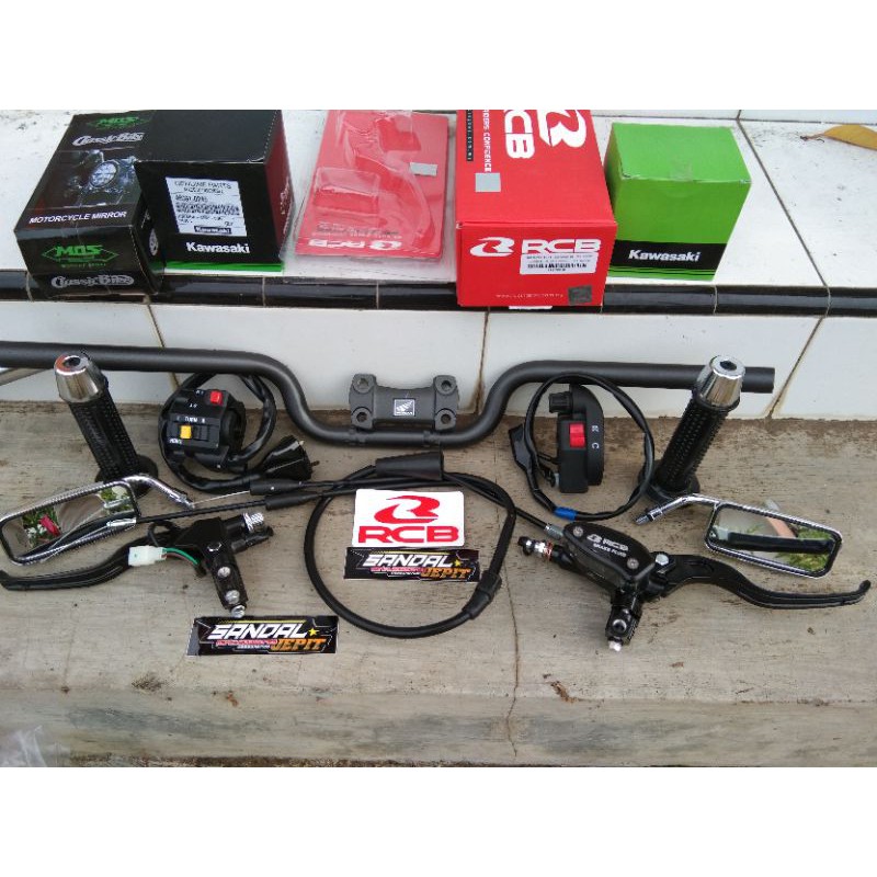 PAKET SET STANG STIR CBR LED  MASTER RCB OVAL 14MM SET KOPLING RCB E2 GAS SPONTAN NINJA RR HOLDER KA
