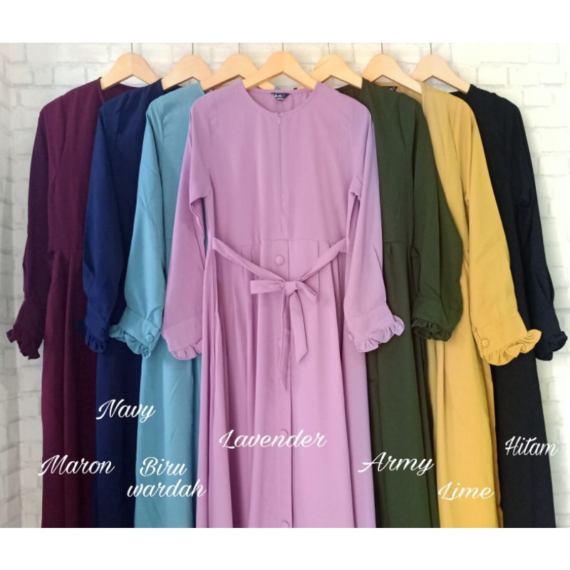 gamis wollycrepe polos wollycrep busui gamis army gamis lime hitam navy maron mustard gamis busui