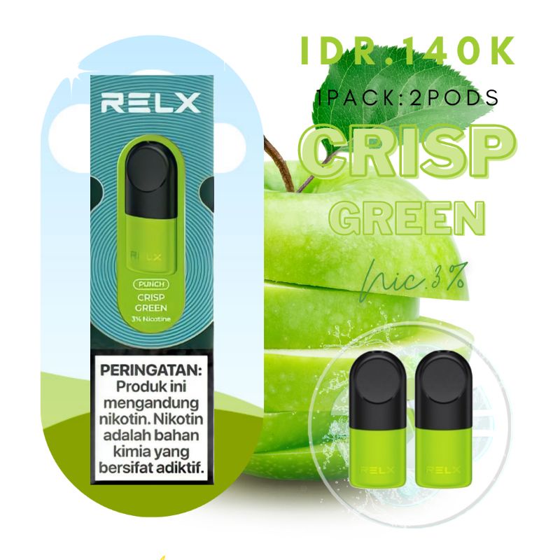 Jual Crisp Green Relx Pod For Relx infinity dan Relx essential 2Pods