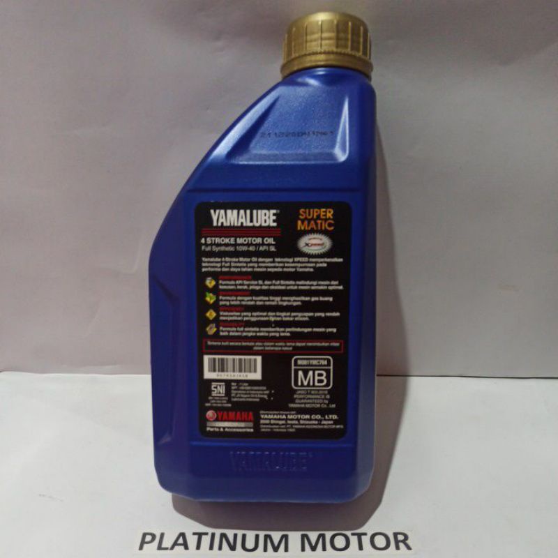 OLI YAMALUBE SUPER MATIC 1L 10W-40 API SL JASO MB OLI MATIC SPORT FULL SYNTHETIC ORIGINAL YAMAHA