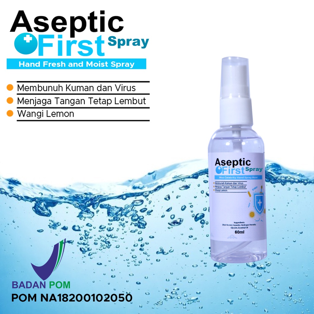 HAND SANITIZER 60ML ASEPTIC FIRST SPRAY CAIR ANTI VIRUS