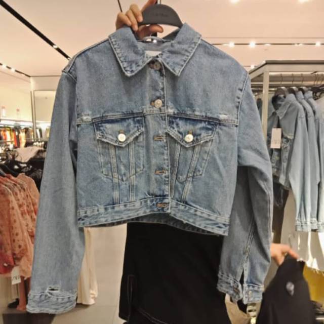 Jaket denim zara original by zara (preloved)