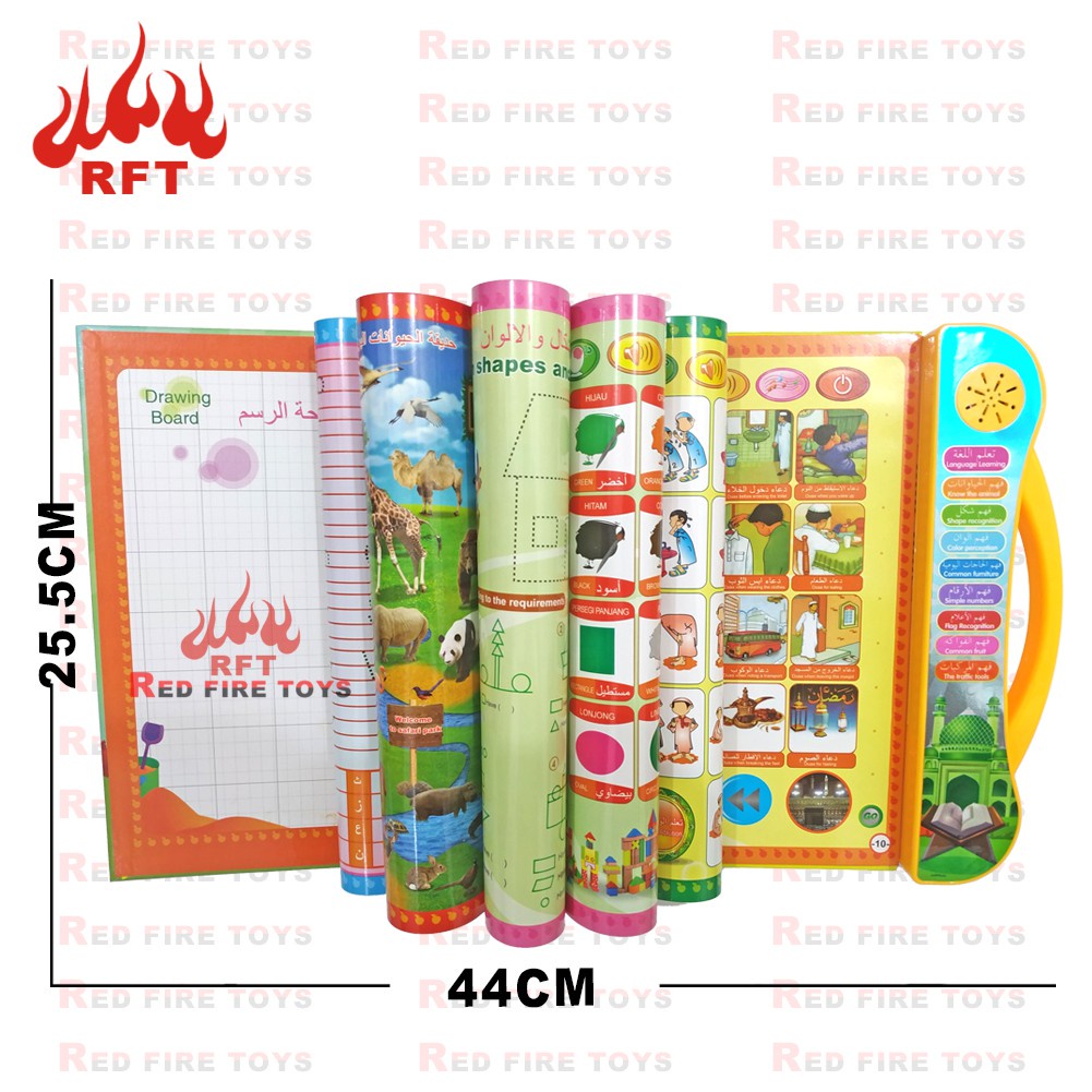 Mainan Edukasi Tablet Anak Buku Pintar Elektronik Untuk Anak E Book Muslim 4 Bahasa LED W76W-3