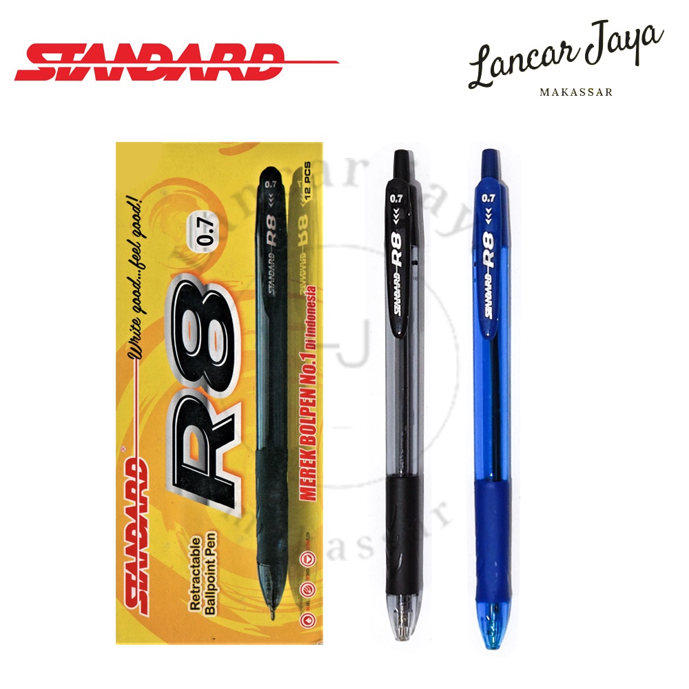 

[ 1 BOX / 12 PCS ] Retractable Ballpen Pulpen Cetek Pena Pen Standard R8