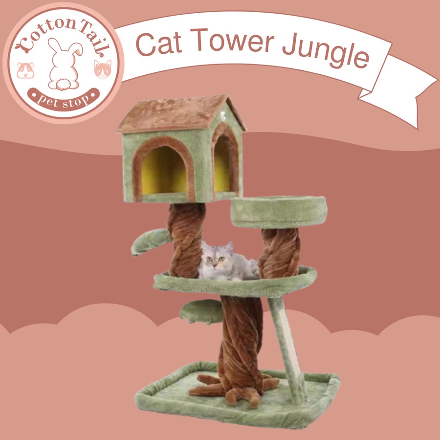 Cat Tower Jungle - Garukan Kucing Tingkat - Scratcher Cat Tower Jungle