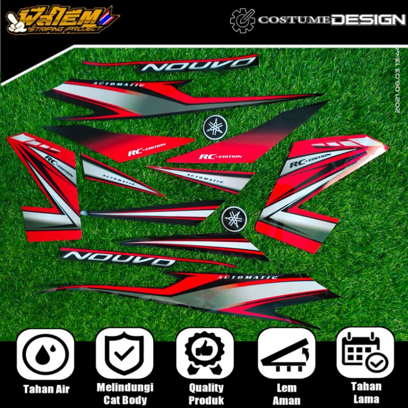 STRIPING NOUVO Z / NOUVO MX MODEL RC MERAH HITAM