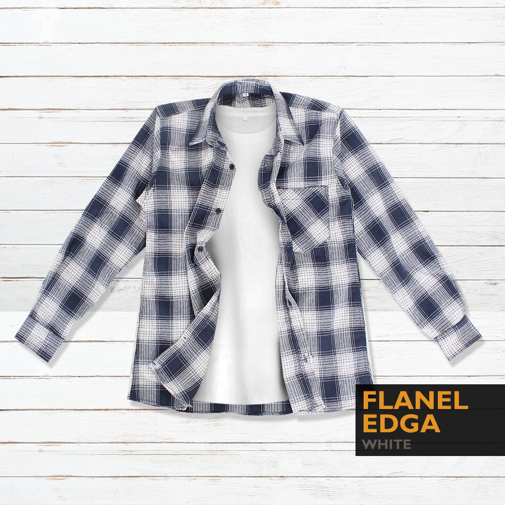 AZURE FASHION HEM FLANEL EDGA | KEMEJA PRIA | LENGAN PANJANG | REMAJA I CASUAL