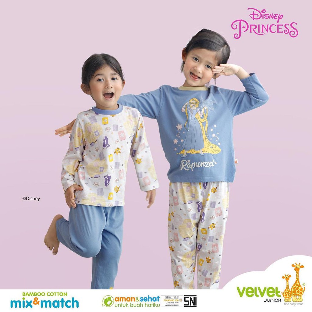 Velvet Junior Piyama Bamboo Cotton Mix &amp; Match Edition Disney Girl