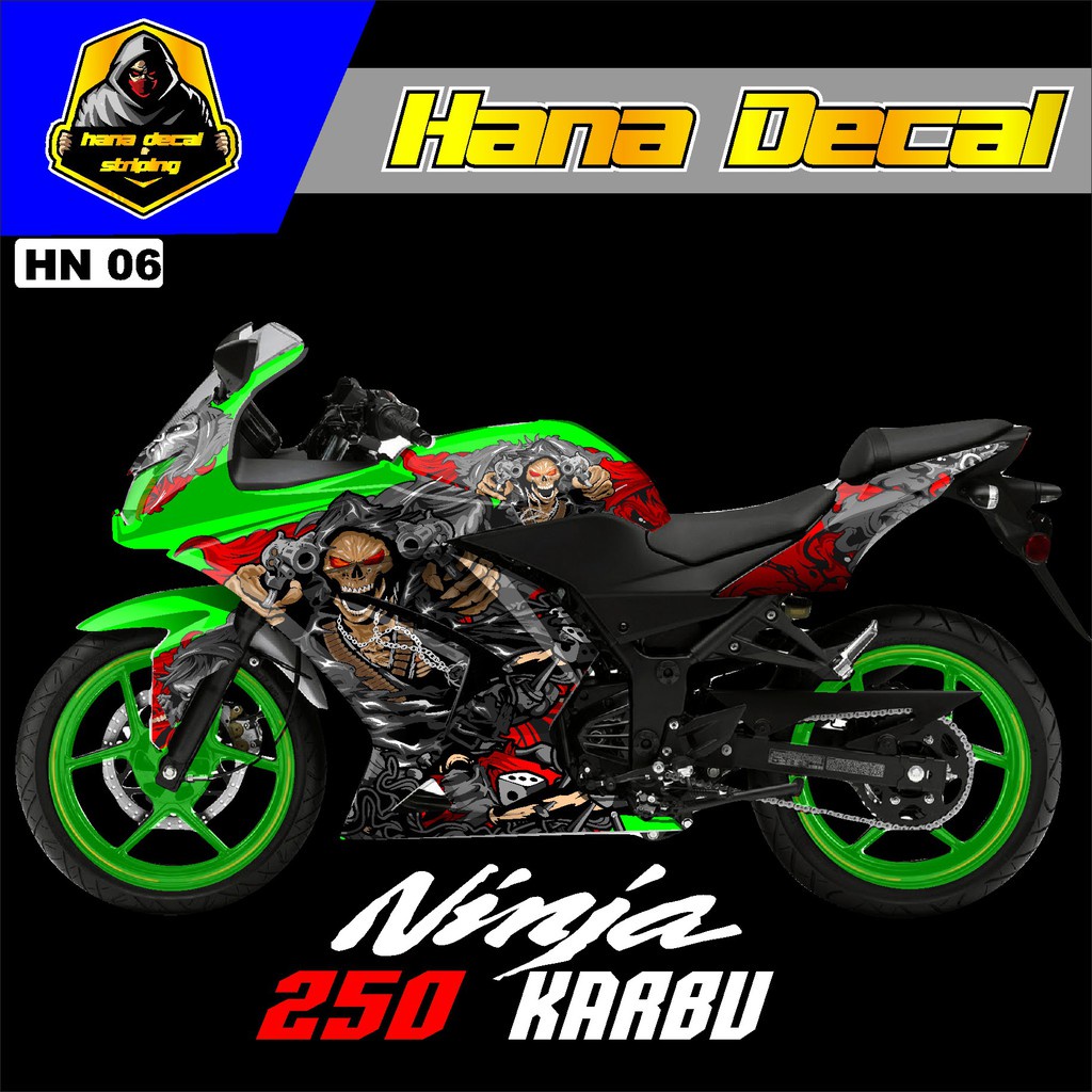 VARIASI DECAL NINJA 250 KARBU DECAL NINJA 250 KARBU STICKER KAWASAKI NINJA 250 KARBU  kode 06