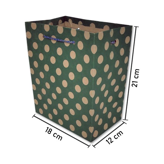 

PAPER BAG POLKADOT HIJAU PAPERBAG R5 P18 X L12 X T21 TAS KERTAS CANTIK SOUVENIR KADO GODDIEBAG MURAH
