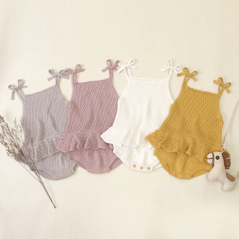 Ashley knit romper / romper bayi rajut