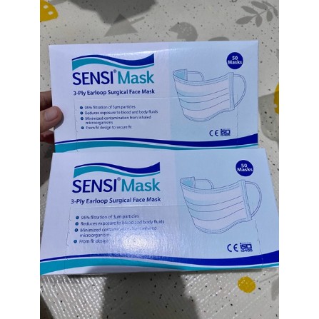 SENSI Mask Earloop 3 ply isi 50 pcs Cantol Kuping