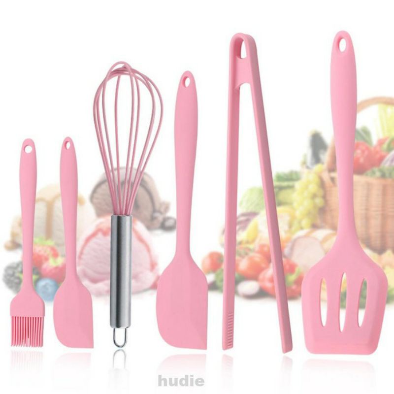 5in1 Set Silicone Warna Kitchen Spatula Cooking / Spatula Warna Sillicone Set 5pcs