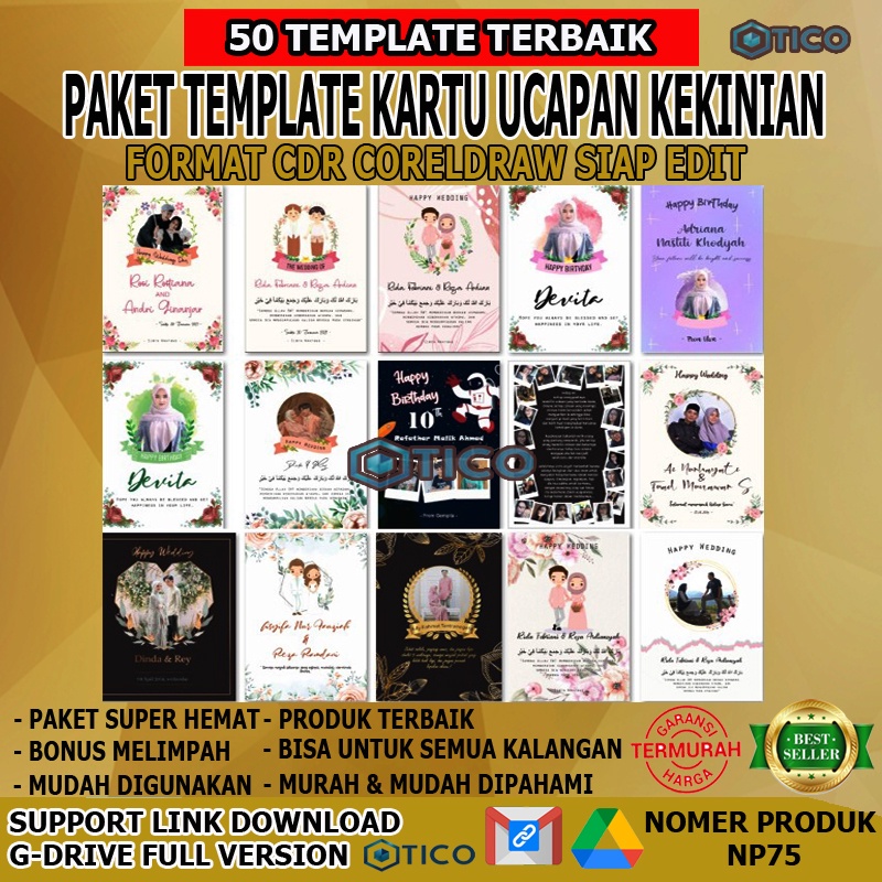 Paket Template Kartu Ucapan Selamat Terkini CDR Siap Edit Untuk Semua Keperluan Usaha Percetakan Terlaris Termurah