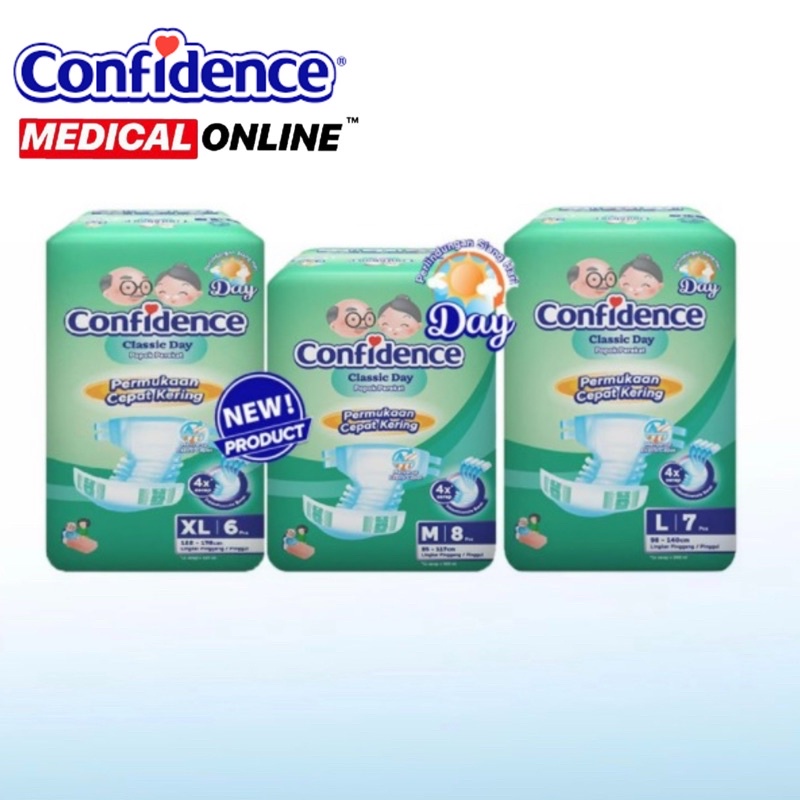 CONFIDENCE CLASSIC DAY POPOK PEREKAT DEWASA SIZE M L XL MEDICAL ONLINE MEDICALONLINE