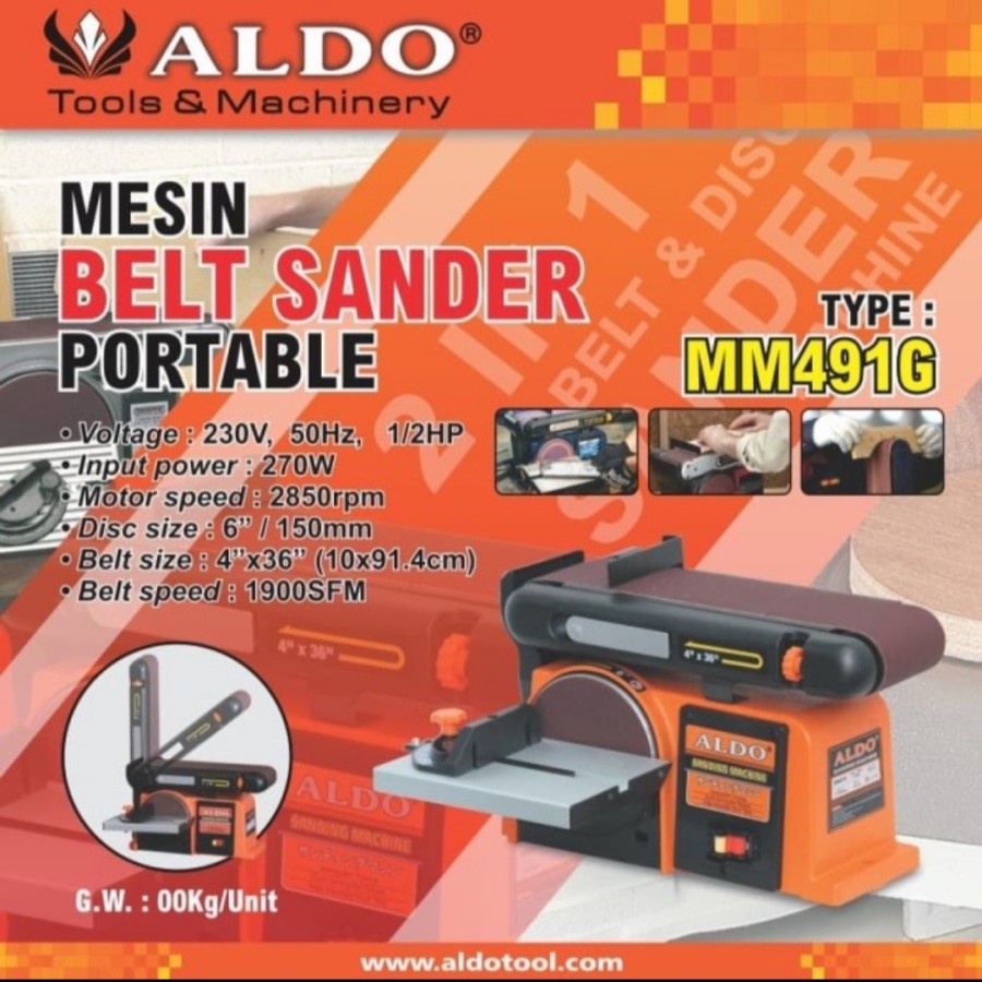 Jual Mesin Amplas Duduk Portabel Belt Sander Portable Aldo Mm G