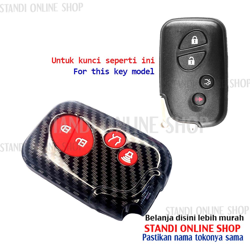 Cover Smartkey Sarung Kunci Carbon Case Lexus ES IS GS LS LX RX GX CT