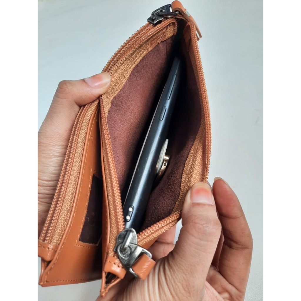 Dompet Pria Panjang KULIT asli / Dompet Hp/Kartu Model Lipat