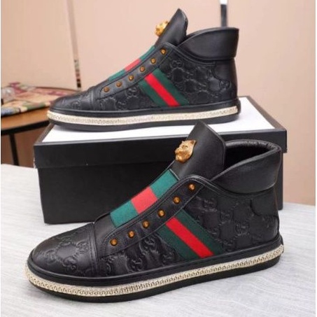 sepatu pria sneaker boots gc mirror quality shoes men cowok P1SHOES kulit hitam