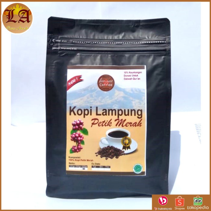 

Kopi Lampung Berkualitas Petik Merah Berkualitas Husna Coffee Harum Robusta Premium