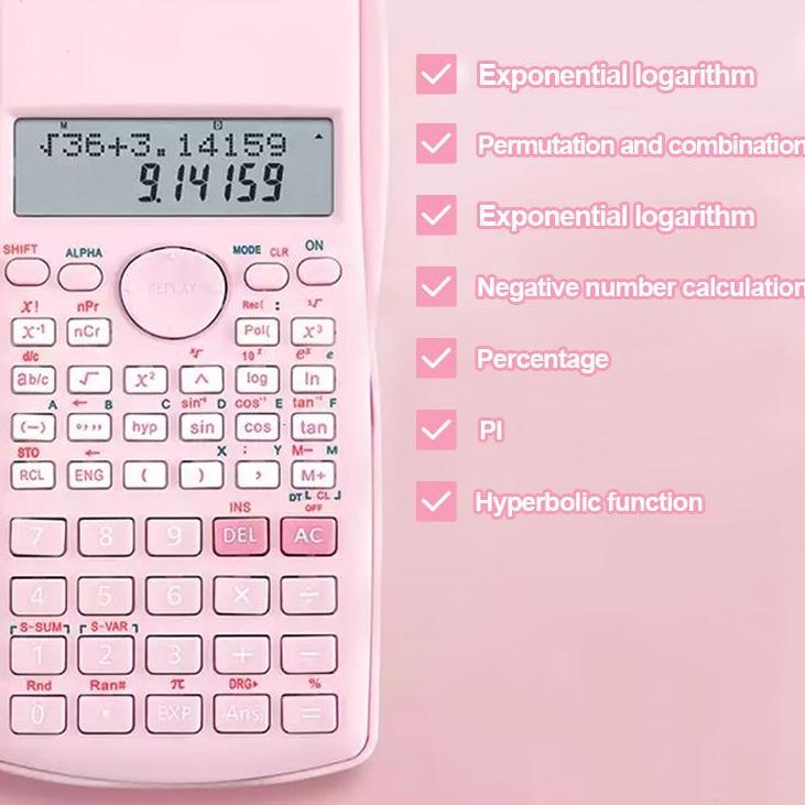 

Model Baru Kaikki Kalkulator Color Function Scientific Kalkulator 24 Fungsi Kalkulasi 3 Warna 1700 - CU2