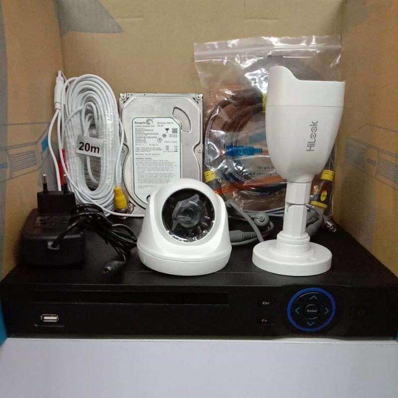 PAKET CCTV MURAH 4CH 2 KAMERA HILOOK