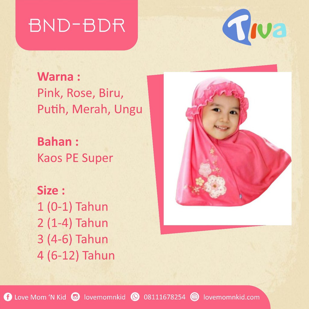 Tiva Jilbab Anak BND-BDR Size 1