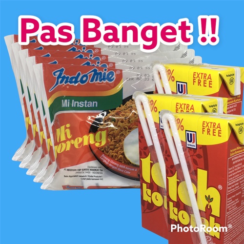 

mie goreng indomie 5x dan teh kotak 3x