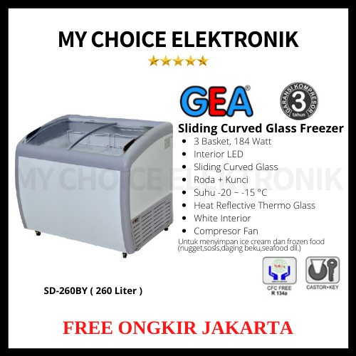 GEA Sliding Curve Glass Freezer SD-260BY