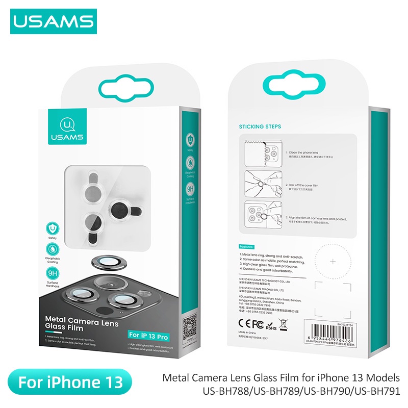 USAMS Camera Lens Glass Apple iPhone 13 Pro Max 13 Mini Antigores Kamera