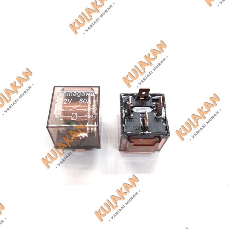 Relay Klakson Lampu Transparan 4 Kaki Pin 40A 12 Volt Indikator Led Bukan Hella