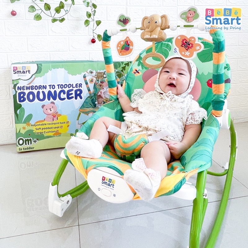 Bebe Smart Newborn to Toddler Bouncer Kursi Goyang Pintar Ayunan Bayi Kado Bayi Lahir Hadiah