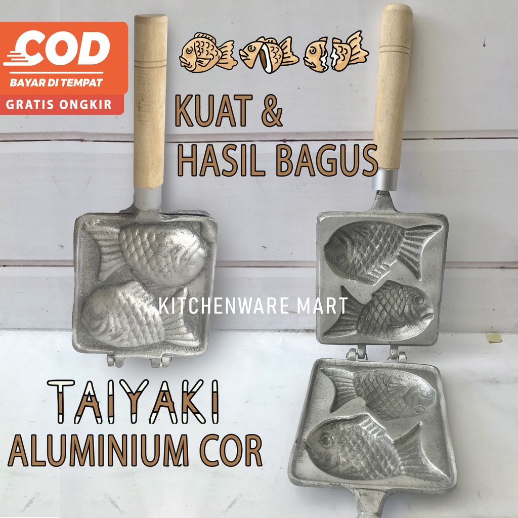 Cetakan Ikan Taiyaki Aluminium Cor- Cetakan kue ikan waffle ikan taiyaki bungeoppang