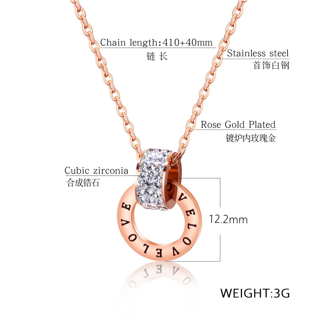 [New] Kalung fashion aksesoris titanium mini korea hadiah wanita cewek 316L anti karat KK099