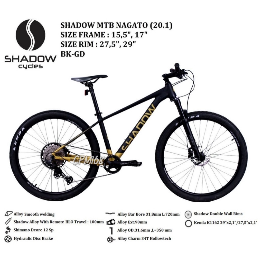 Sepeda Gunung SHADOW NAGATO ALLOY 12 SPEED SHIMANO DEORE HYDRAULIC MTB 29 Inch BY UNITED