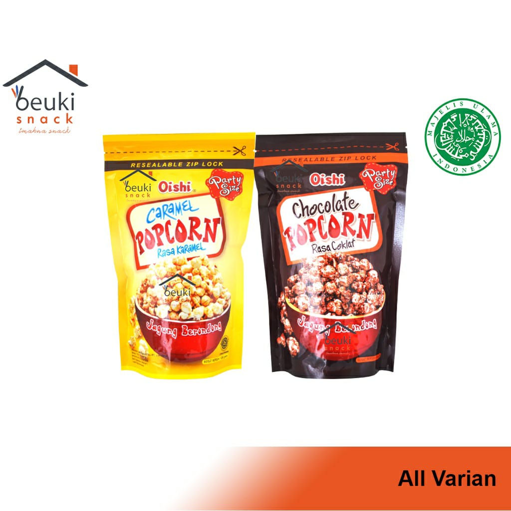 

Oishi Popcorn Jagung Berondong Rasa Coklat / Karamel