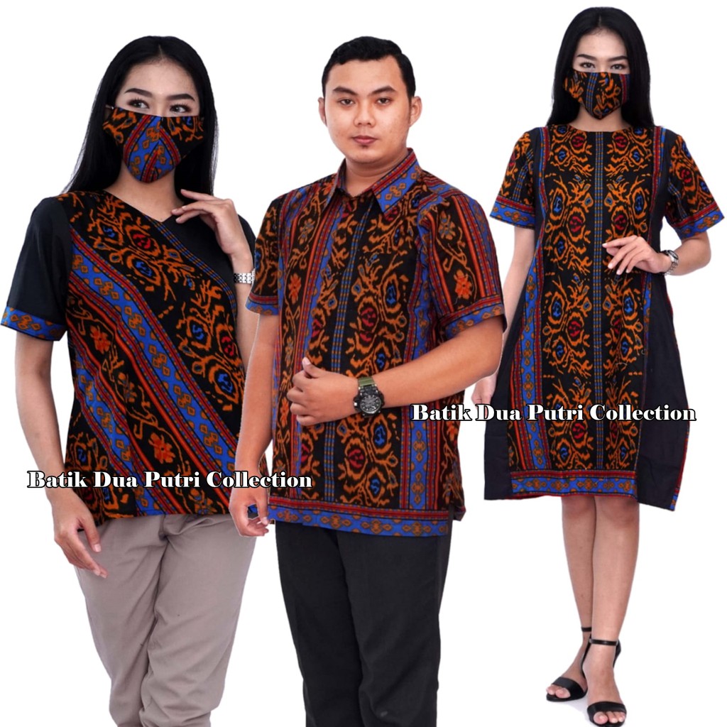 Batik Wanita Atasan Dres Kemeja Batik Motif Songket Print By Batik Dua Putri Collection