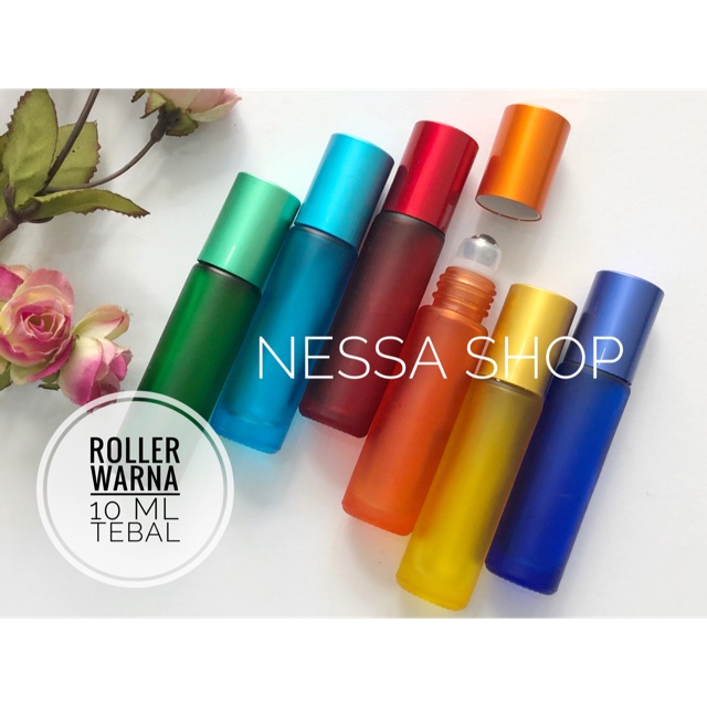 10 ml Metalik Botol Roller Warna Tebal /Roller Kaca/ Roll On Kaca/ Rollon Kaca Dove/ Rollon Parfum