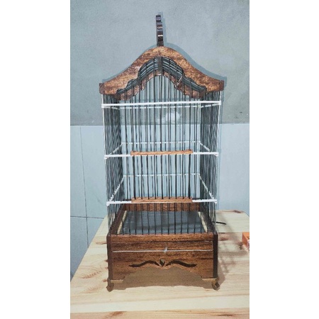 SANGKAR PLECI/KECIAL KOTAK KAYU JATI MAS KHAS LOMBOK