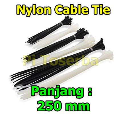 Isi 100 Pcs Kabel Tis 250 mm 25 cm x 3.6 mm Cable Tie Ties Zip 25cm 250mm Per Bungkus