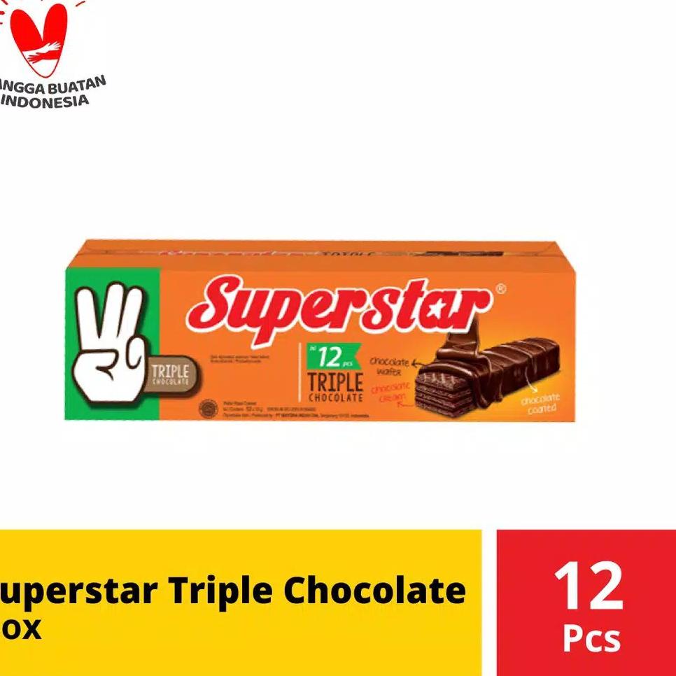 

kodeG1s6R-- Superstar Wafer Coklat / Cokelat Isi 12 pcs
