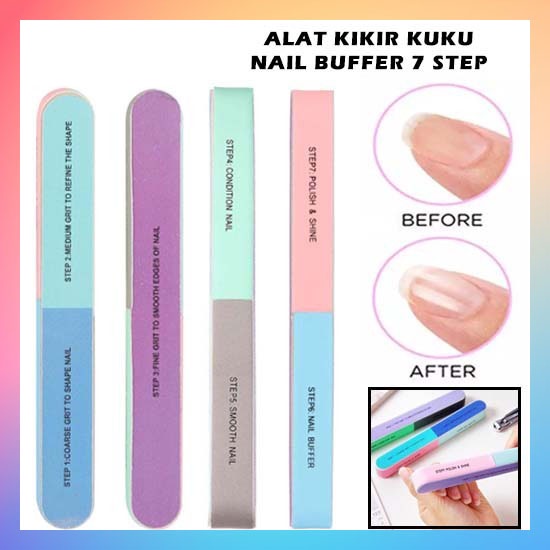 Nail Buffer 7 Sisi Kikir Pengasahan Pengilap Pengasah Asahan Kuku Manicure Manikur / NAIL BUFFER 7 STEPS / ALAT PENGHALUS KUKU AMPLAS KIKIR NAIL ART MANICURE PEDICURE PERAWATAN