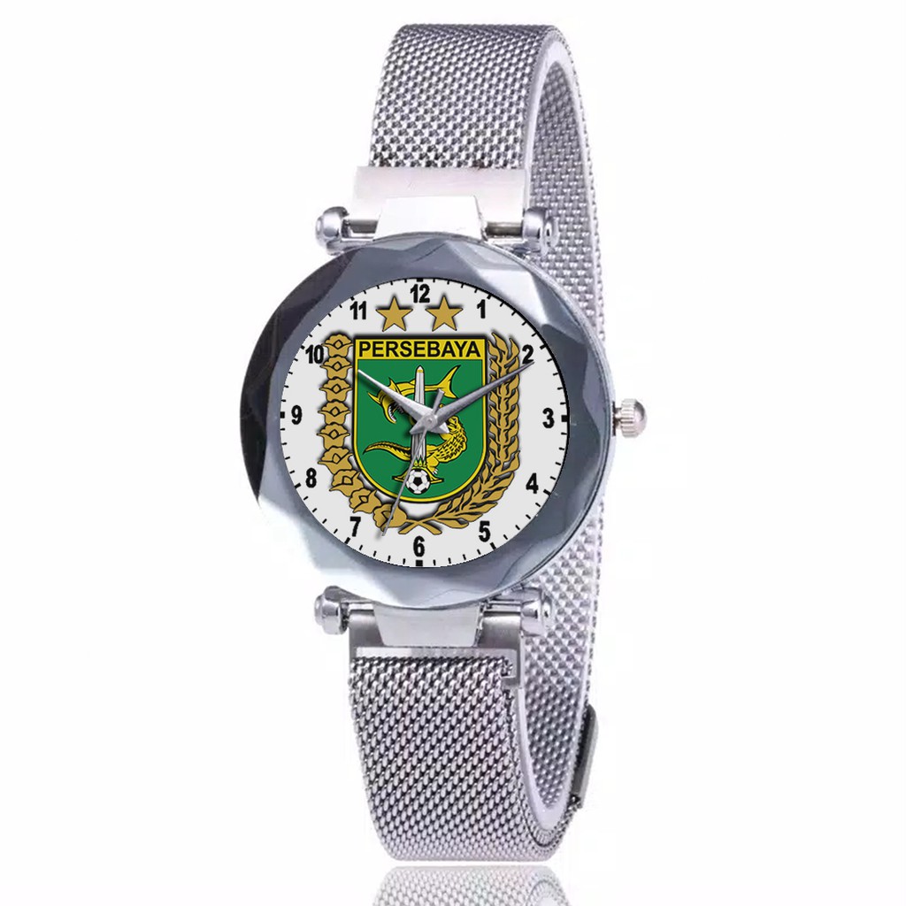 Jam Tangan Wanita Custom - Bonita PERSEBAYA MOTIF 5 Free Box &amp; Batre Cadangan