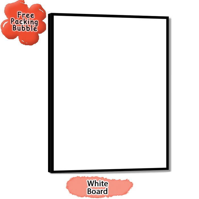 

White Board Melamin / Papan Tulis Putih Ukuran 90x120 cm