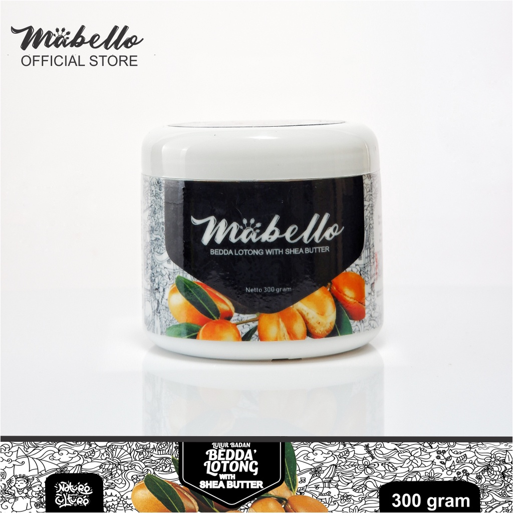Image of MABELLO bedda lotong with Shea butter 300gr (khusus Grosir)/ cerah permanen dan lembab/halal/BPOM #0